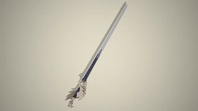 《原神》中蒙德骑士团的四星单手剑西风剑3D模型