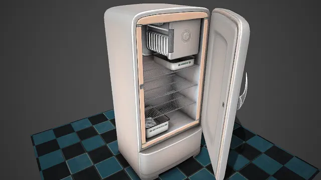 复古  单门冰箱  圆角造型  怀旧  家电  内置储物格