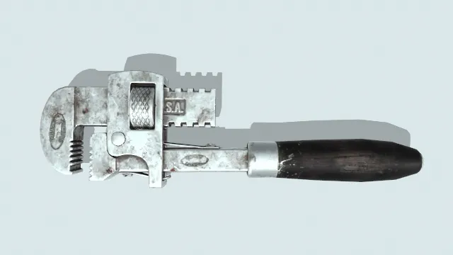 一款管钳扳手的3D模型