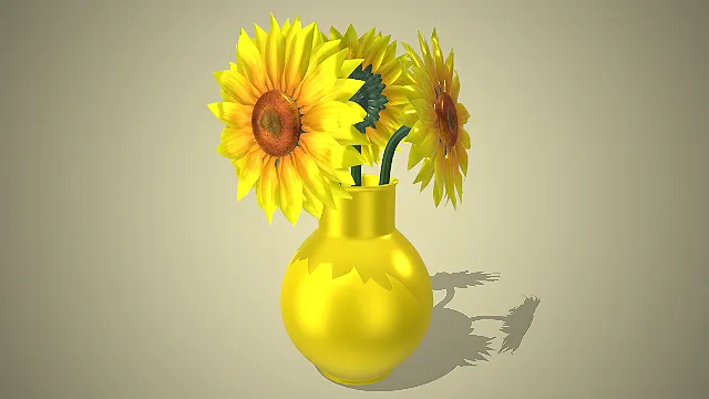 向日葵花束  阳光活力风  自然写实花  陶瓷花瓶