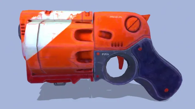 卡通风格化手枪武器道具模型