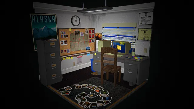 写实探案风办公室场景模型 