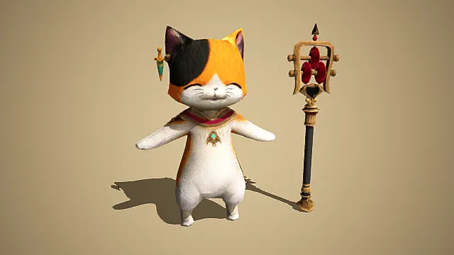 猫猫小王子      简易3D模型