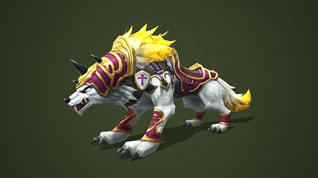 奇幻风格紫金战狼游戏坐骑模型