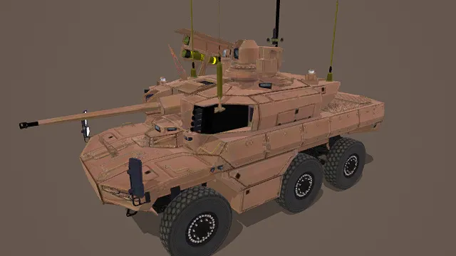 沙漠迷彩轮式装甲战车3D模型