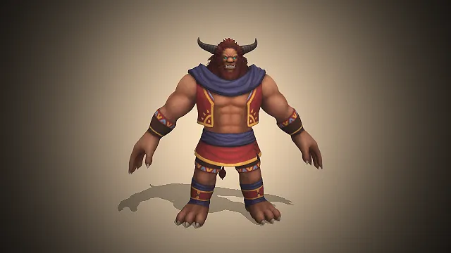 蛮族牛角壮汉  图腾纹饰  部落近战BOSS  野性部落