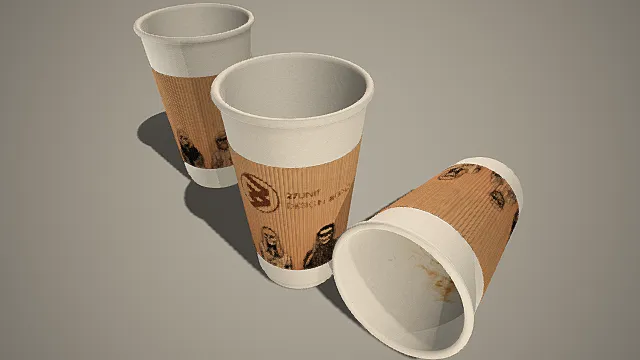 现代    纸杯   咖啡杯纸杯3D模型