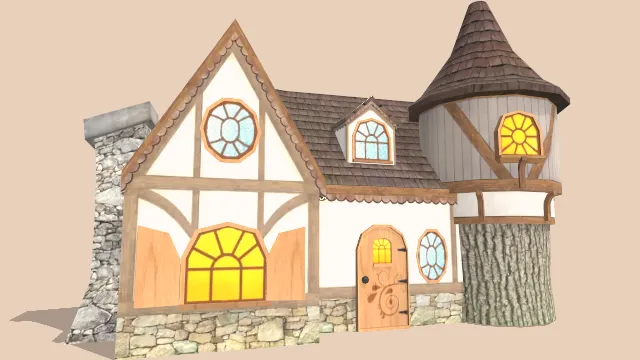 微缩模型房屋木屋建筑