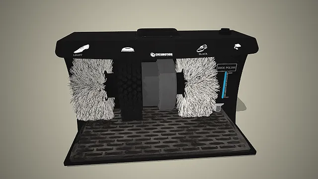 自动擦鞋机  鞋油分配器  工业设计  商用设备