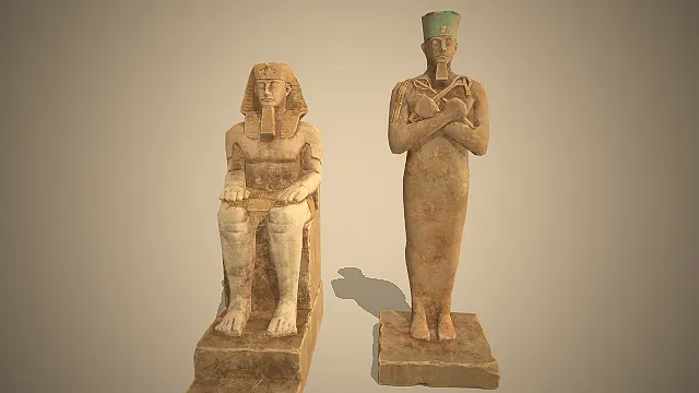 古埃及雕像  法老  历史遗迹  古代艺术  石雕文物