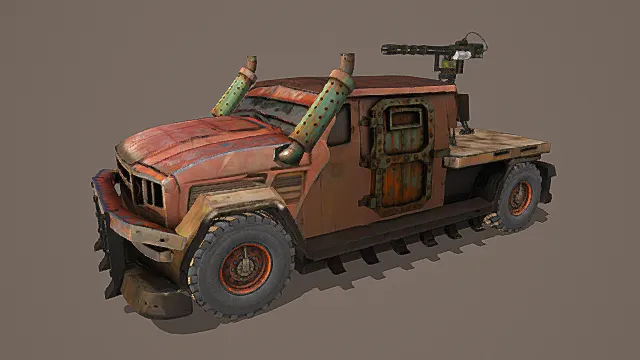 复古废土武装卡车3D模型