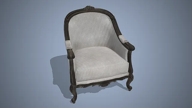 法式复古单人椅  深色雕花实木  古典优雅  客厅家具