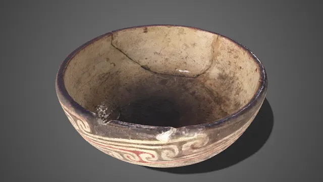 彩陶碗  云纹图案  历史  考古  古风装饰  陶器  