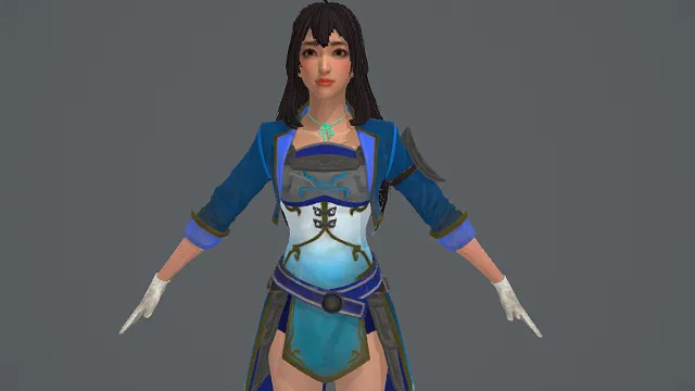 国风武侠风女性角色模型