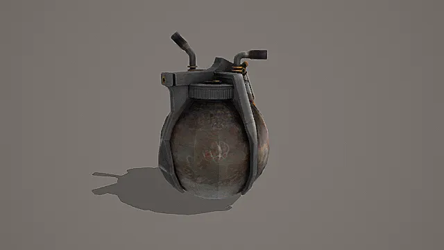 废土改造风双管金属爆破装置3D模型