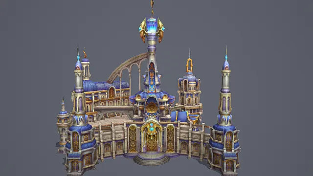 奇幻魔法宫殿建筑游戏场景模型