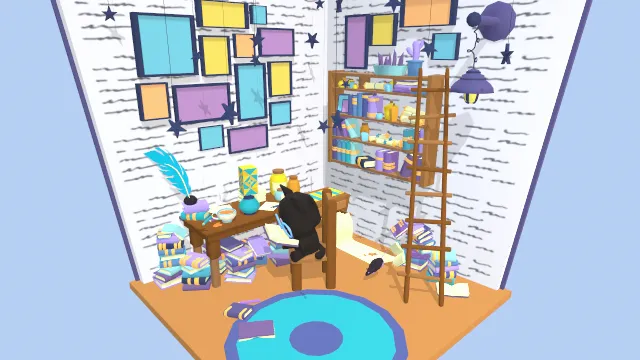 简单场景图书馆房间书本