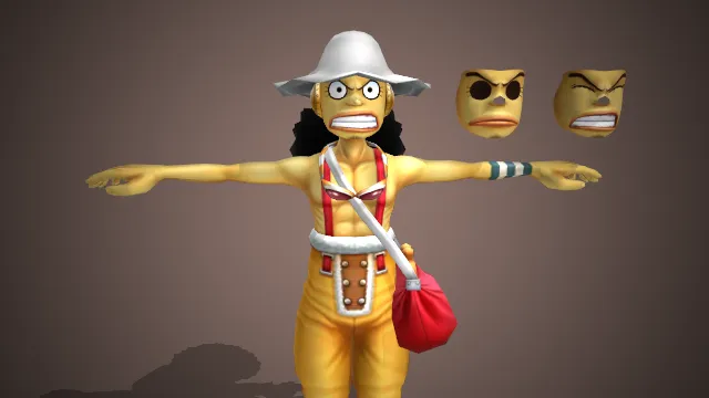 日漫《海贼王》作品中的角色乌索普的3d模型