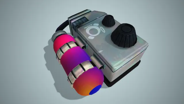 旁边有彩色罐子的机器盒