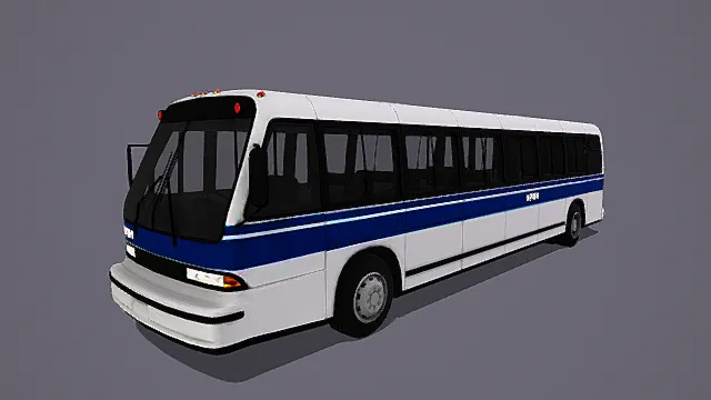 卡通风格城际大巴3D模型
