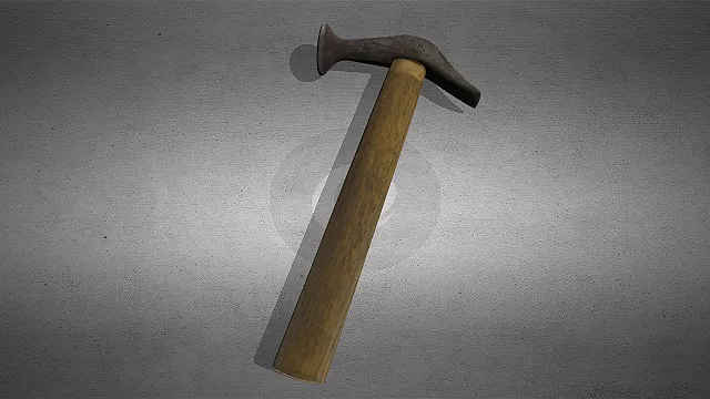 写实羊角锤  手工敲击工具  做旧锈迹  怀旧五金工具