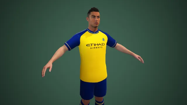 沙特联赛 C 罗 T-pose 写实角色低模