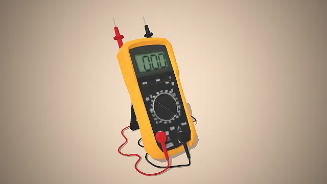 一款黄黑配色的，写实风格数字万用表3D模型