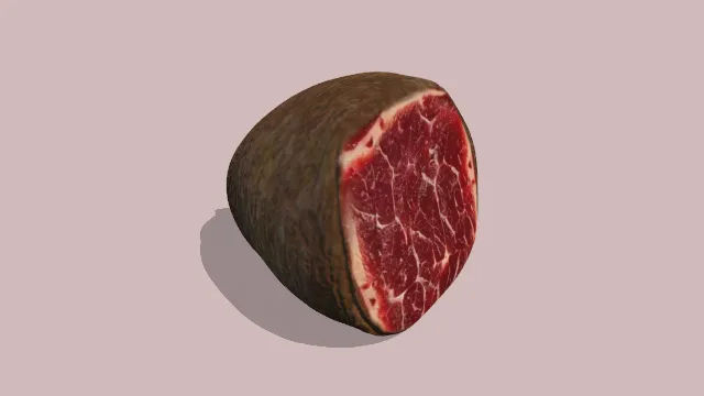 被切过的火腿片肉类食物