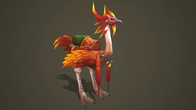 奇幻风格火羽陆行鸟游戏坐骑模型