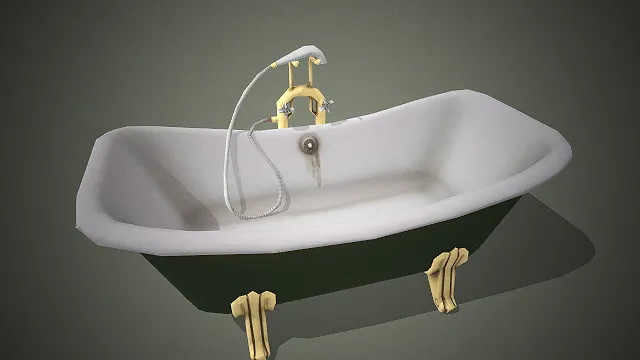 一个欧式复古风格的独立浴缸3D模型