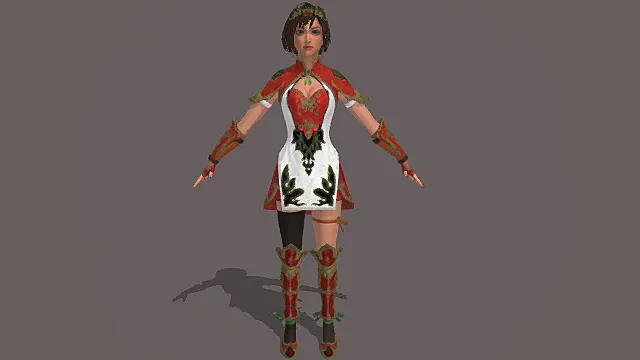 国风战甲风女性角色模型