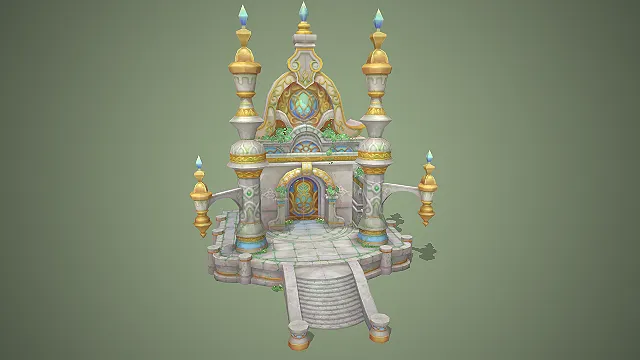 奇幻神殿  水晶装饰  藤蔓苔藓装饰  魔法场景