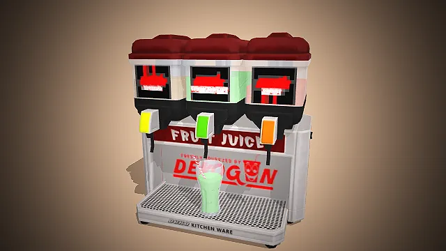 一台白色的商用三缸果汁冷饮机