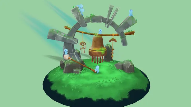 精神之钟手绘卡通风格化微缩模型场景精灵