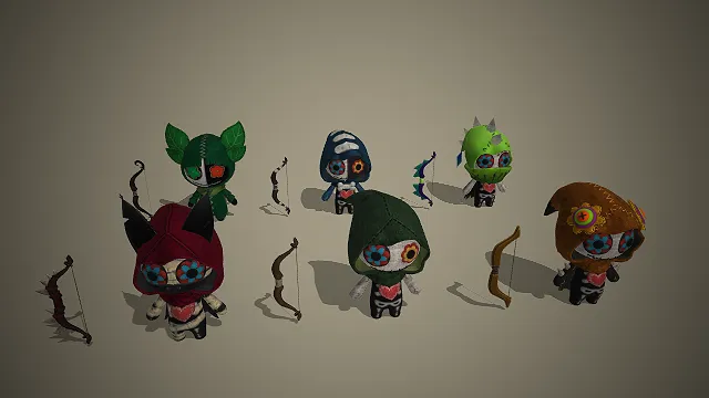 玩偶  骷髅人偶  连帽服饰  弓箭装备