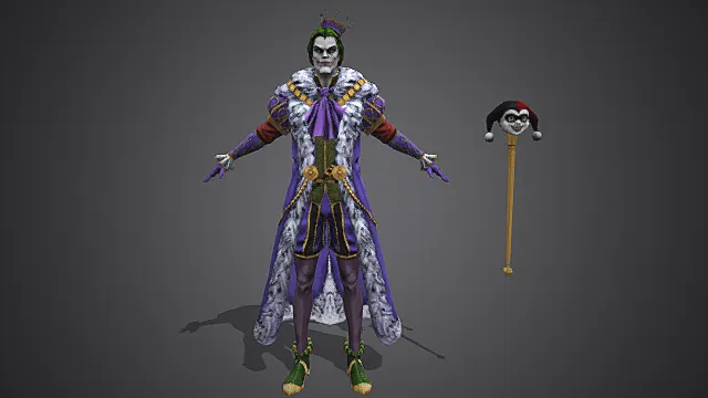 废土荒诞风格小丑王反派角色3D模型