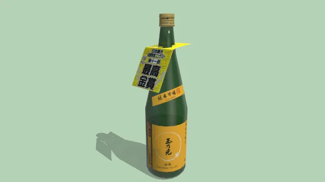 日本清酒甜味绿色玻璃瓶饮品