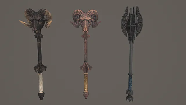 魔角邪能长柄游戏武器套装3D模型