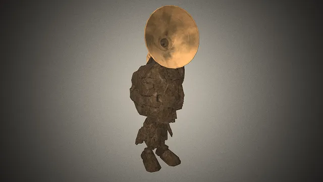 喇叭头饰  石头人  次世代模型  深褐岩石