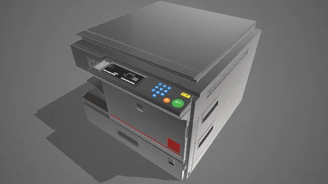 一个写实风格的3D多功能打印机模型