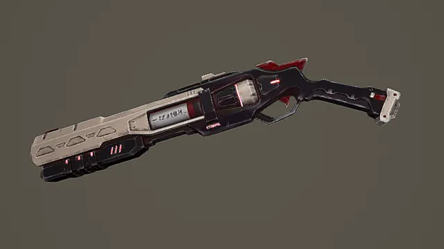 赛博朋克风红黑能量脉冲枪3D模型