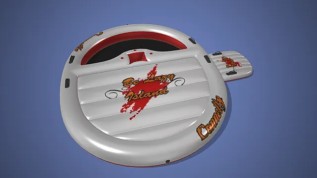 一个慵懒休闲风格的3D充气浮岛模型