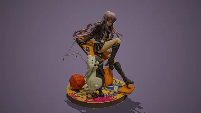 泥塑  雕塑  卡通可爱美女   3D模型