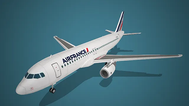 法国航空涂装白红蓝民航客机 3D 模型