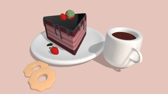 草莓巧克力蛋糕甜点烘焙食物饮品