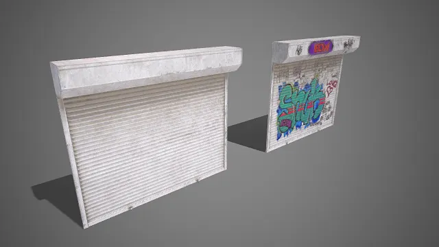 城市街头风格  卷帘门  彩色涂鸦  水泥质感  街头艺术  商铺