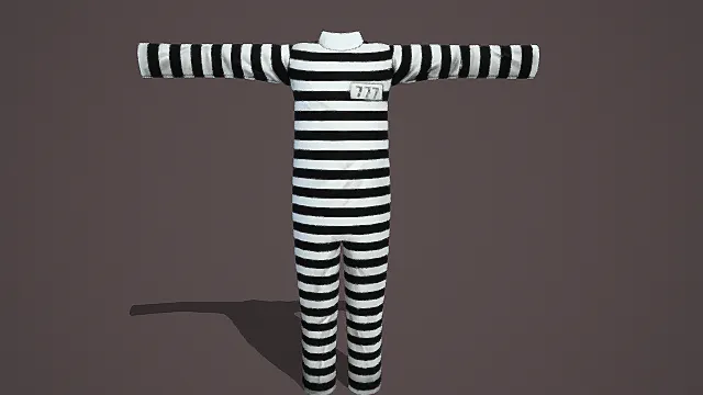 创意风格条纹连体衣3D模型，独特设计