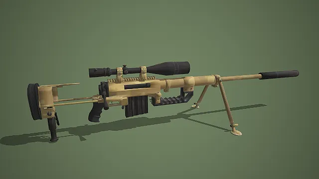 沙漠色狙击步枪：精密瞄准具与稳固支架