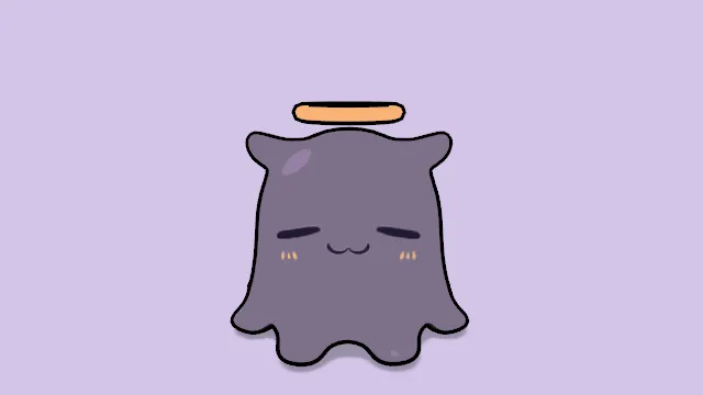 制作可爱小幽灵天使带有天使光环动画