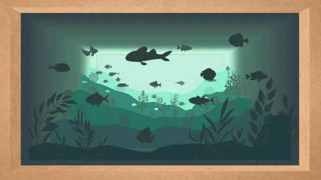 水族箱鱼类剪影玩具观赏动画